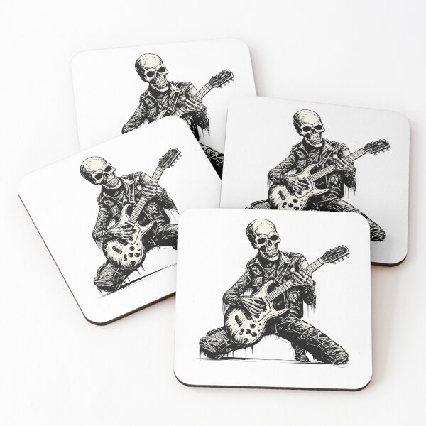 Item preview, Skeleton Playing Guitar Rock And Roll Graphic Band designed and sold by DrawHandArt.