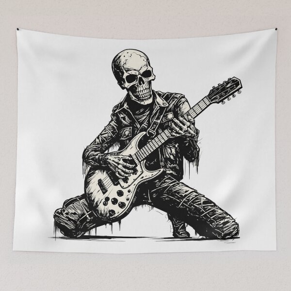 Item preview, Skeleton Playing Guitar Rock And Roll Graphic Band designed and sold by DrawHandArt.