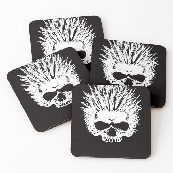Item preview, White theme.The skull with a mohawk is a rebellious icon, emanating the energy of punk rock and untamed freedom. designed and sold by MjKris.