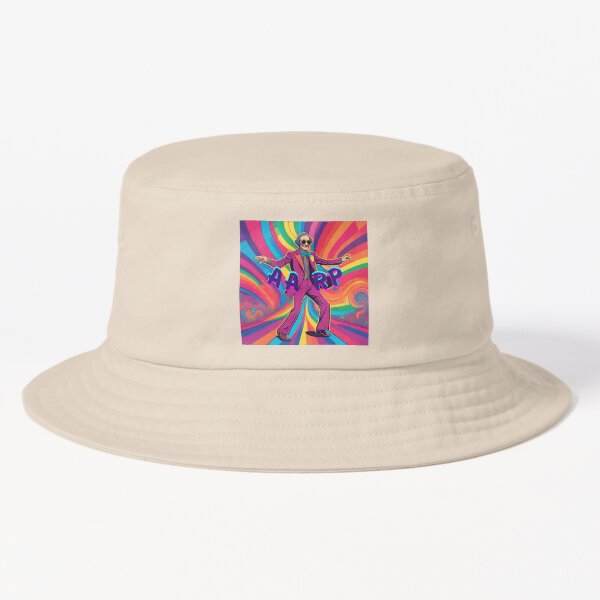 Vista previa del artículo con la obra «Aarp Un hombre mayor baila con traje rosa y gafas.», diseñado y vendido por Mina Luna.
