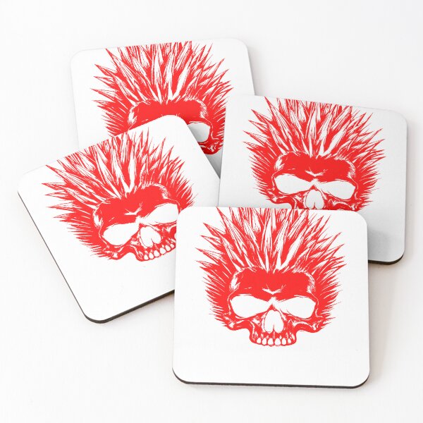 Item preview, Red theme.The skull with a mohawk is a rebellious icon, emanating the energy of punk rock and untamed freedom. designed and sold by MjKris.