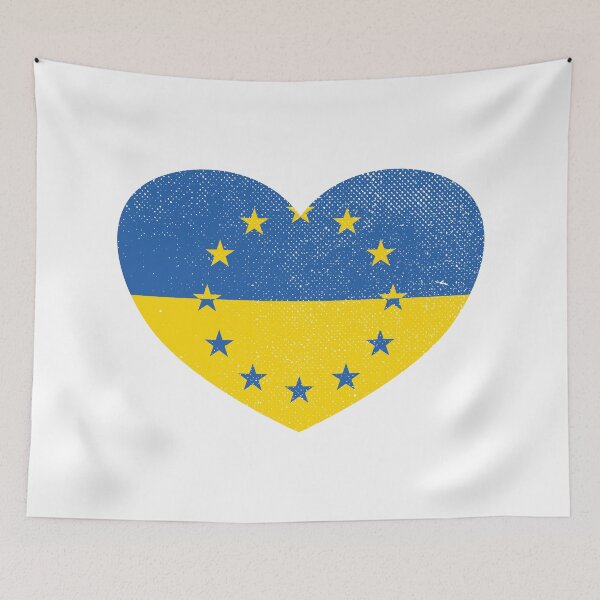 Item preview, Ukraine Ukrainian Europe European Heart Love Flag designed and sold by FlagX.