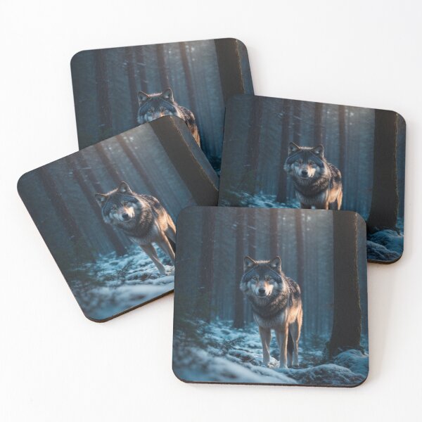 Item preview, Magical Wolf in Moonlit Forest designed and sold by Enchanting Art Vista.