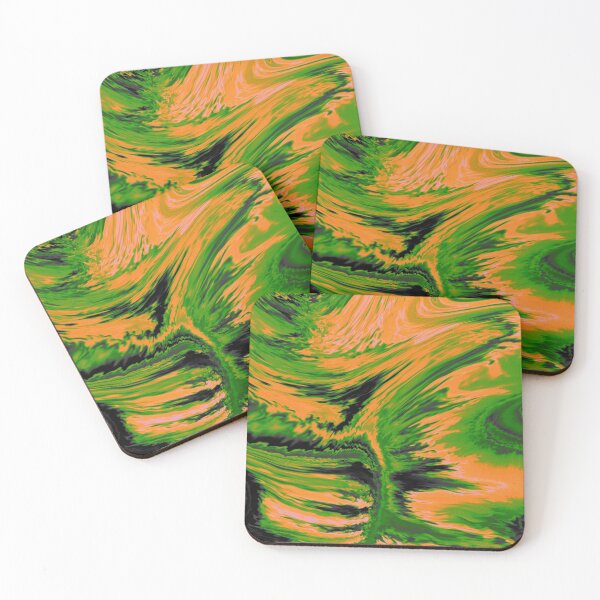 Item preview, Flowing liquid orange green designed and sold by Quoppidou.