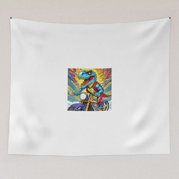 Item preview, Happy angry T-Rex on a scrambler designed and sold by BADESIGNZZ.