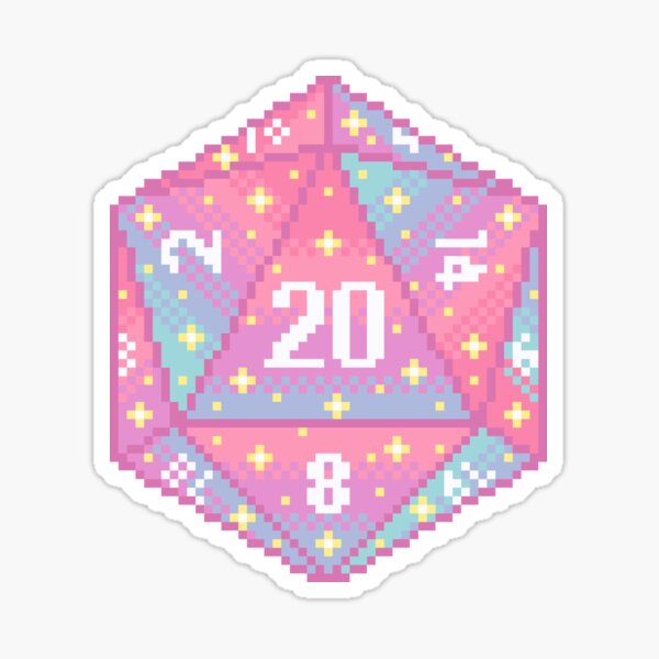 Aperçu de l'œuvre Pixel Art Pastel D20 créée et vendue par AlleenasPixels.