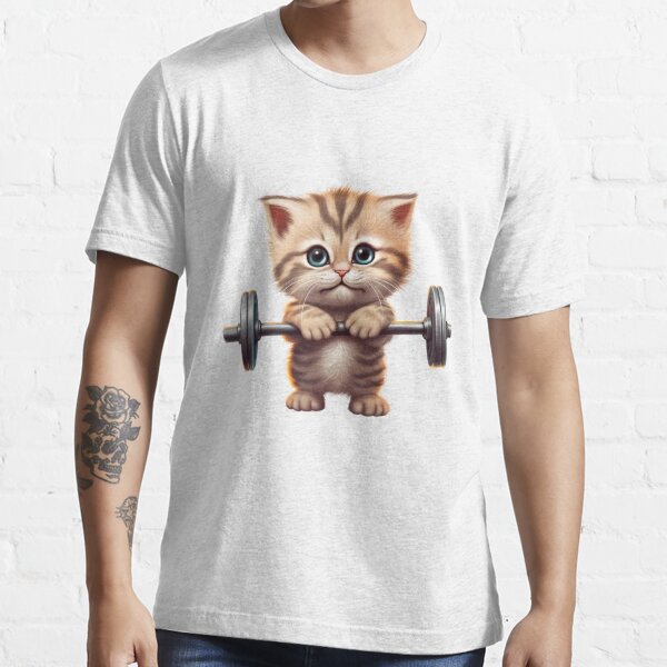 Cat Powerlifting Fitness Gym Lifting Weights gifts Men’s Tri-Blend Organic  T-Shirt