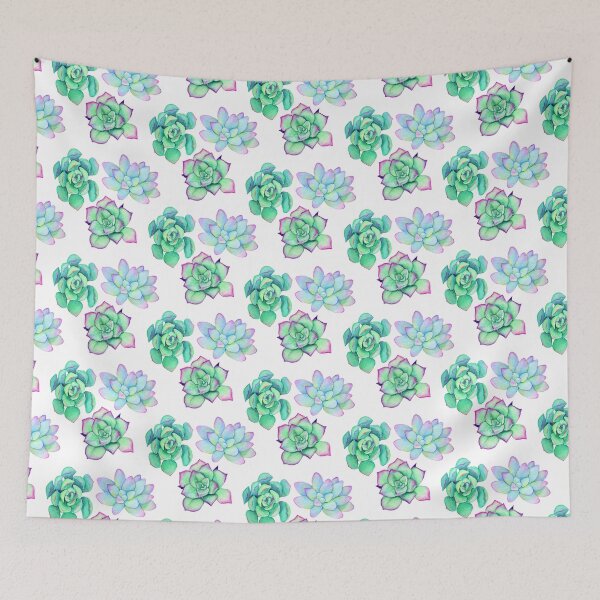 Item preview, Bright Watercolor Succulent Plant Pattern designed and sold by JenniferCharlee.