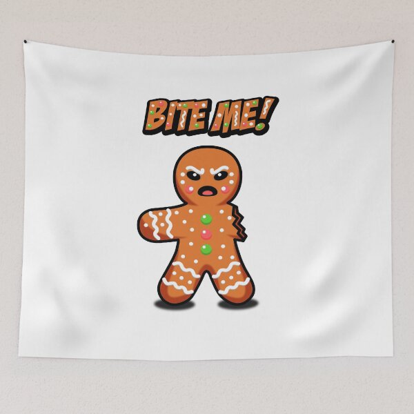 Item preview, Angry Gingerbread Man, Bite Me! designed and sold by Nadaillustrada.
