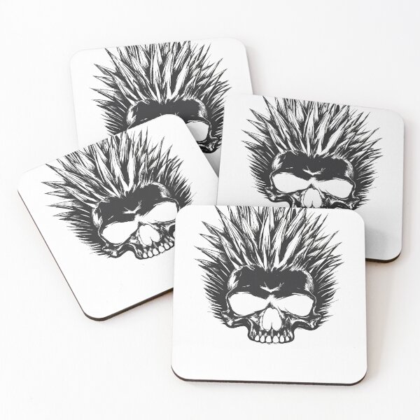 Item preview, The skull with a mohawk is a rebellious icon, emanating the energy of punk rock and untamed freedom. Dark theme. designed and sold by MjKris.