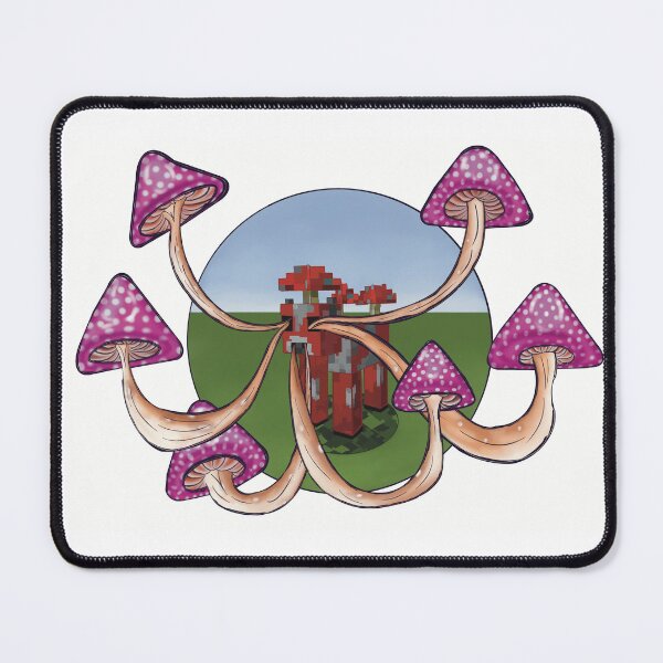 Item preview, Psychedelic Purple, White and Brown Mushrooms coming out of Minecraft Mooshroom designed and sold by RedKite-.