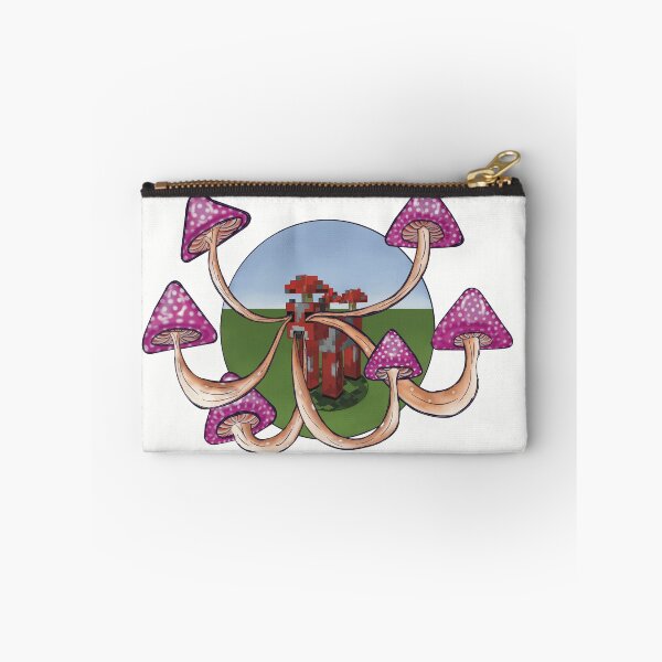 Item preview, Psychedelic Purple, White and Brown Mushrooms coming out of Minecraft Mooshroom designed and sold by RedKite-.