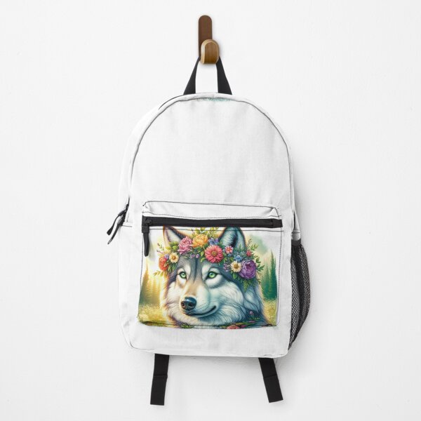 Item preview, Wolf with flowers art designed and sold by NaphDesigns.