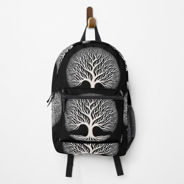 Item preview, Circle of Nature: OpArt Tree with Symmetrical Circle Canvas designed and sold by Moisky Art.