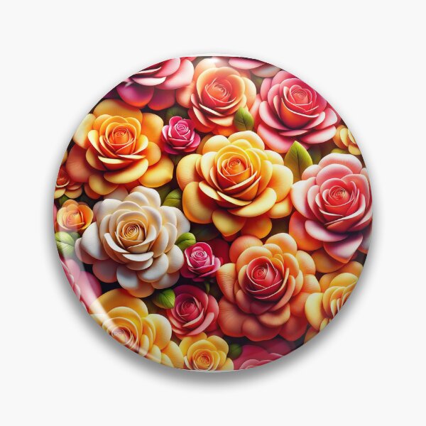 Aperçu de l'œuvre Vibrance estivale : Tapisserie de roses 3D en pleine floraison créée et vendue par KNAA.