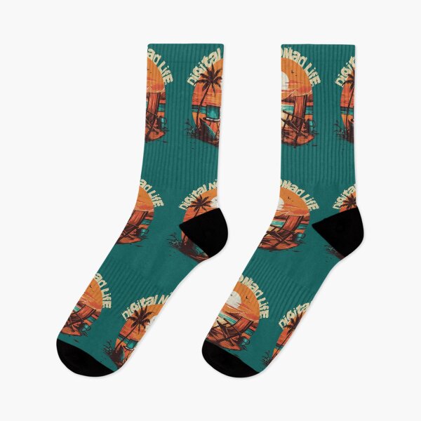 Item preview, Sunset Workstation Beach Scene for Digital Nomads designed and sold by Sir Meow Meow.