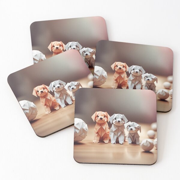 Item preview, Origami Art - Pawsitively Adorable Trio: Three Cute Puppies Stealing Hearts! designed and sold by ArtfulFolds.