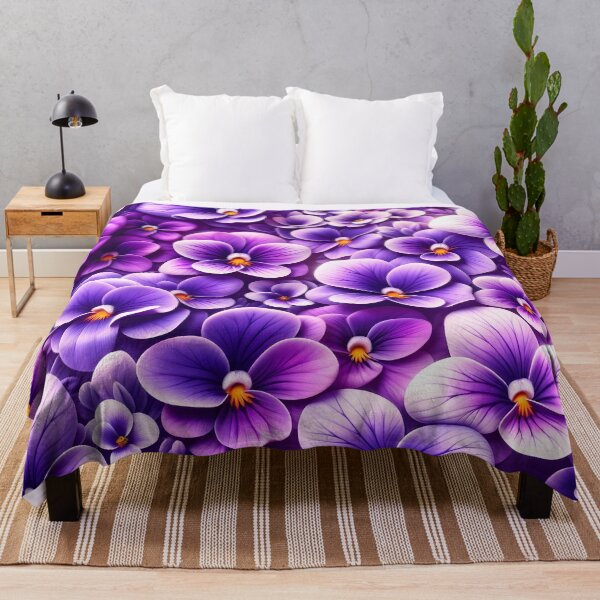 Item preview, Vibrant Violet Bliss: 3D Summer Blooms Pattern designed and sold by KNAA.