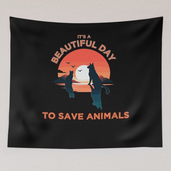 Item preview, It's A Beautiful Day To Save Animals - Cat and Dog Love Animals designed and sold by ArtfulNook.