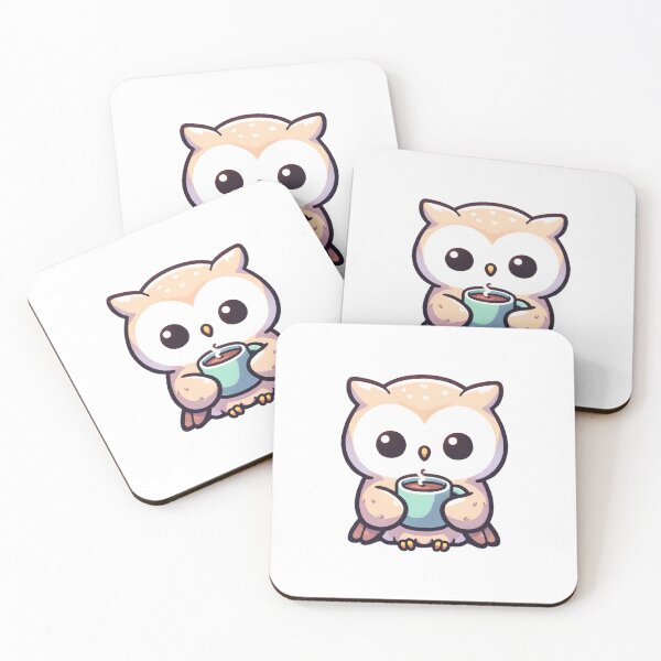 Item preview, Owl Savoring a Warm Cup of Coffee designed and sold by UmbrellaStudio1.