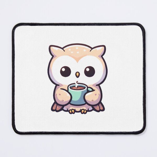 Item preview, Owl Savoring a Warm Cup of Coffee designed and sold by UmbrellaStudio1.