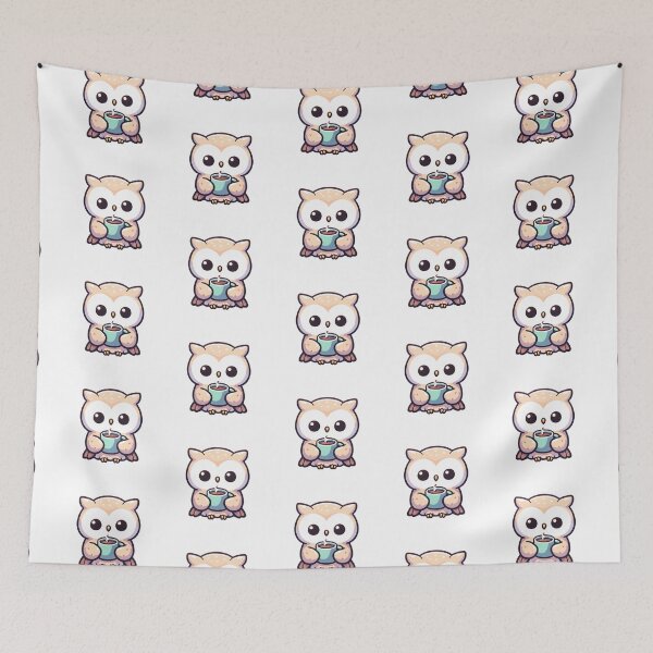 Item preview, Owl Savoring a Warm Cup of Coffee designed and sold by UmbrellaStudio1.