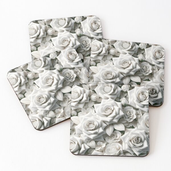 Item preview, Infinite White Rose Splendor: Seamless 3D Pattern designed and sold by KNAA.