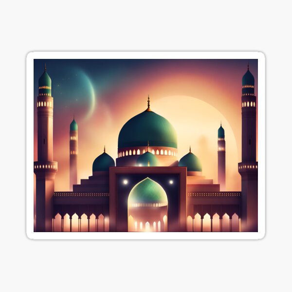 Item preview, Masjid An Nabawi - The Prophet’s (P.B.U.H.) Masjid ~ Madinah Saudi Arabia  designed and sold by IDreamOfJannah.