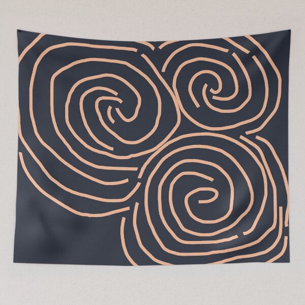 Item preview, Celtic Spiral Irish Roots Peach Fuzz Line Drawing Newgrange designed and sold by ellenhenry.