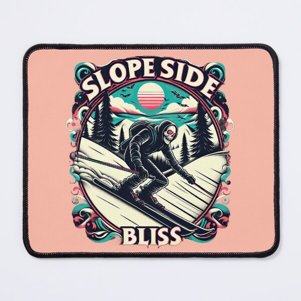Item preview, Slope Side Bliss Gothic Skeleton Skiing Quote designed and sold by ArtadoraDesignz.