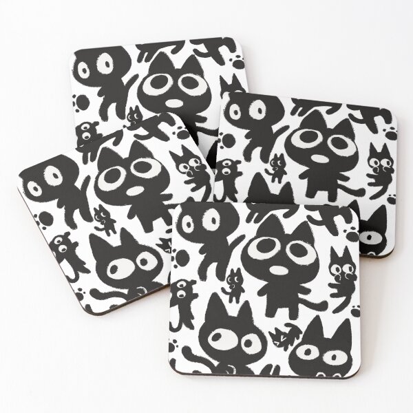 Item preview, SUSUWATARI Michi Funny Cute Black Cat Pattern designed and sold by Milyuyus.