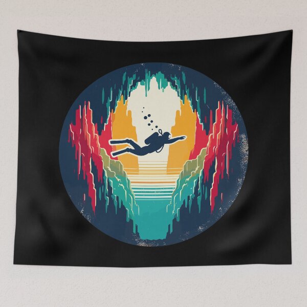 Item preview, Retro Cave Diving Explore Adventure designed and sold by TomFrontierArt.
