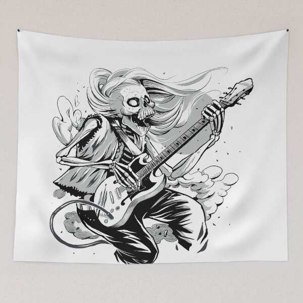 Item preview,  Skeleton Playing Guitar Rock And Roll Graphic Band designed and sold by DrawHandArt.
