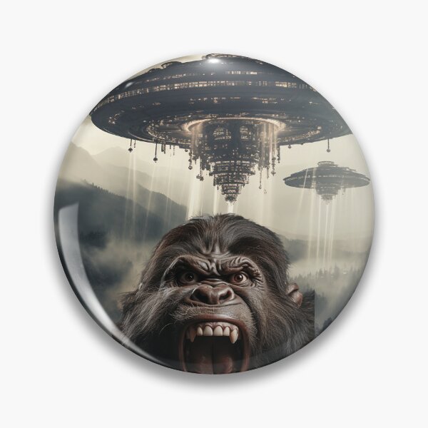 Item preview, Gorilla Selfie with UFOs designed and sold by Master-Print.