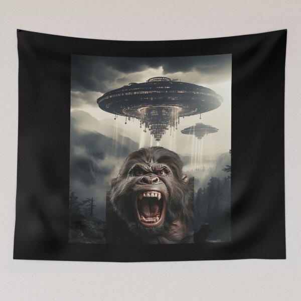 Item preview, Gorilla Selfie with UFOs designed and sold by Master-Print.