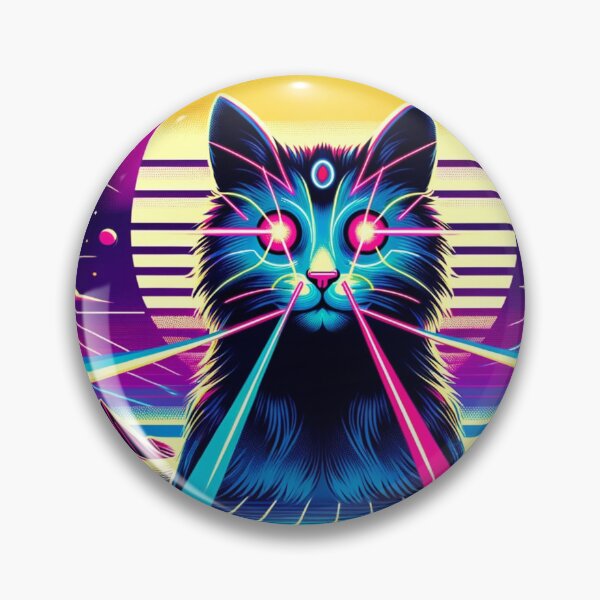 Item preview, Synthwave Laser Space Cat designed and sold by Zestpond.