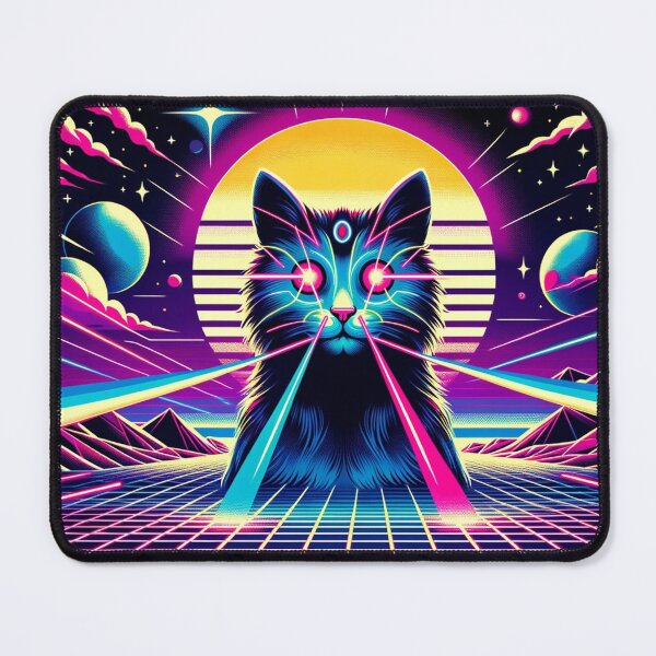 Item preview, Synthwave Laser Space Cat designed and sold by Zestpond.