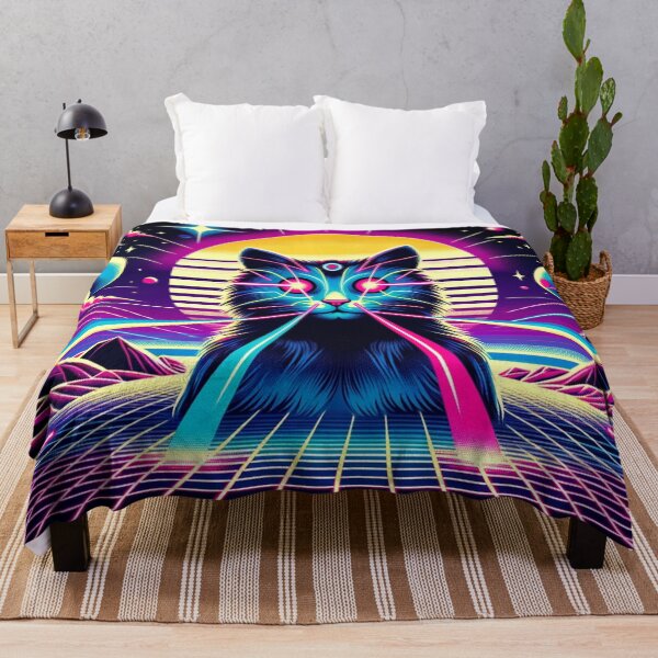 Item preview, Synthwave Laser Space Cat designed and sold by Zestpond.