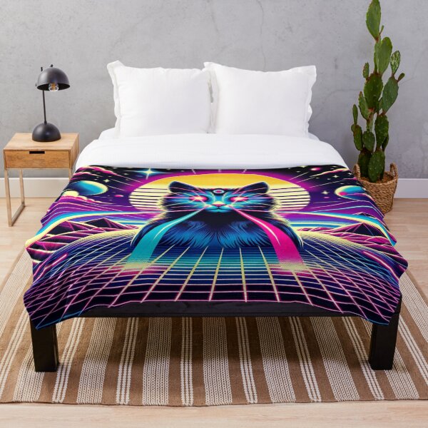 Item preview, Synthwave Laser Space Cat designed and sold by Zestpond.