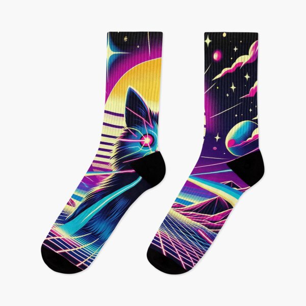 Item preview, Synthwave Laser Space Cat designed and sold by Zestpond.