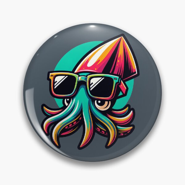 Item preview, Retro Ink-fluencer Squid designed and sold by Urban-Ocean.
