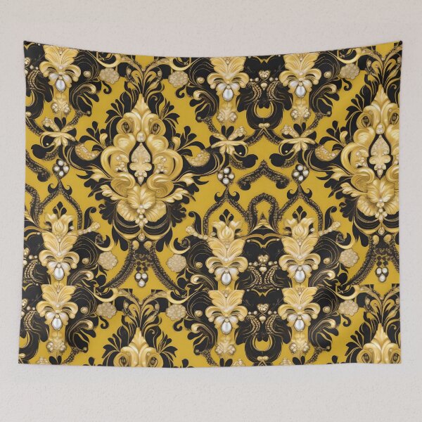 Item preview, Yellow & Gold Damask designed and sold by DesignsByPrnces.