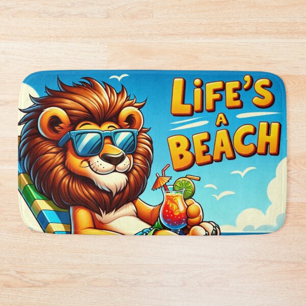Item preview, Cartoon Lion "Life's a Beach" designed and sold by Zestpond.