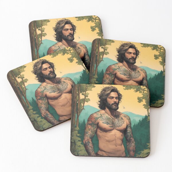 Item preview, Handsome Man in a Forest / Pen and Ink / Digital Art  designed and sold by DelMoore93.