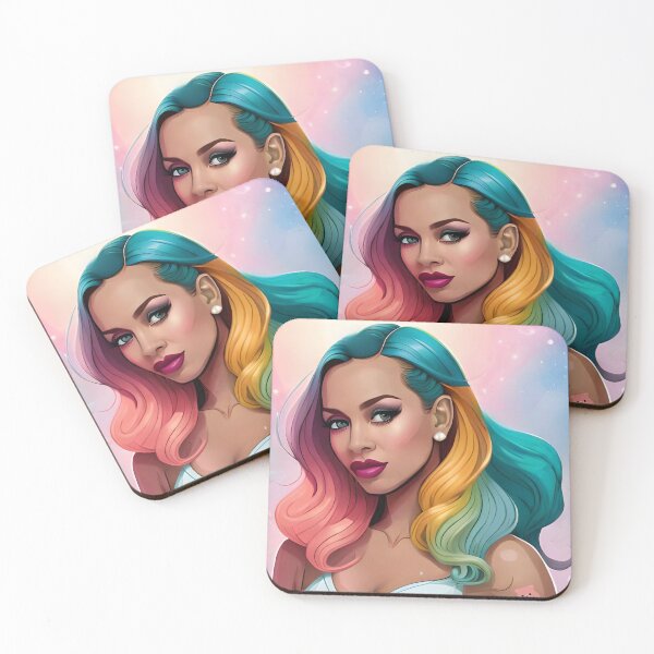 Item preview, Glam Woman Rainbow Hair Pastel Teddy Tattoo Band designed and sold by Melan Designs.