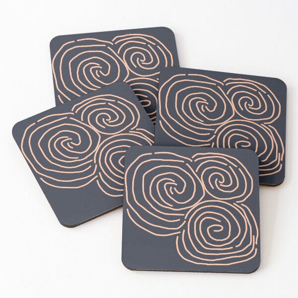 Item preview, Celtic Spiral Irish Roots Peach Fuzz Line Drawing Newgrange designed and sold by ellenhenry.