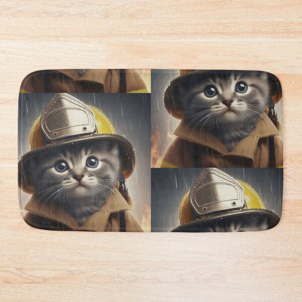 Item preview, Kitten firefighter photo designed and sold by All-Kittens.