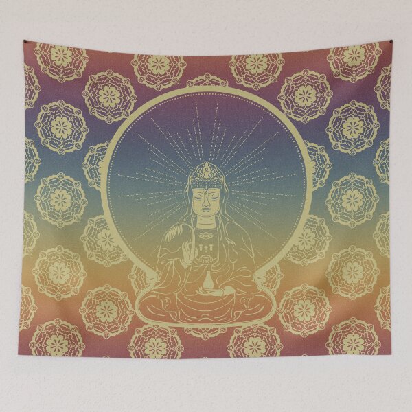 Item preview, Kuan Yin Sattva - Rainbow Sunset + Gold designed and sold by Irene Estelle.