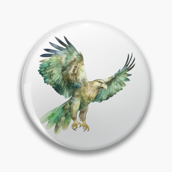 Item preview, Kelly Green Watercolor Eagle designed and sold by StickerHarbor.