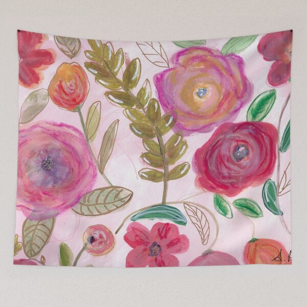 Aperçu de l'œuvre Art floral rose 2 créée et vendue par paintingbyapage.